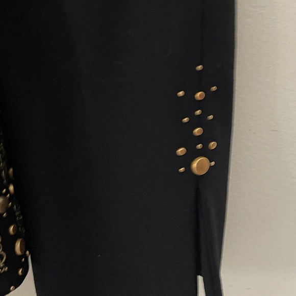 Dana Buchman Tailored Black Wool Blazer with Brass Metal Pattern Elegant - Picture 4 of 11